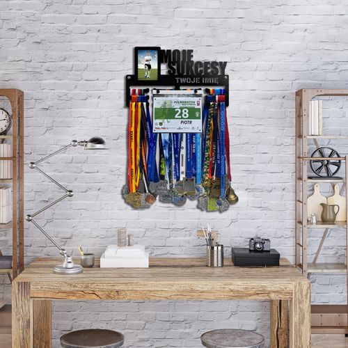 Wieszak na medale i numery startowe MOJE SUKCESY ramka na zdjęcie  424.1 na Arena.pl
