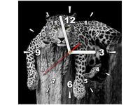 30X30CM ZEGAR ŚCIENNY DZIKI KOT LAMPART OBRAZ MALOWANE