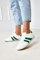 Białe sneakersy typu tenisówki z zieloną wstawką Mydland 38