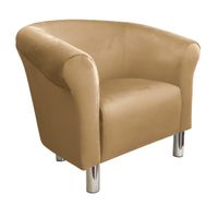 Fotel Milo MG06 nogi chrom jasny brąz