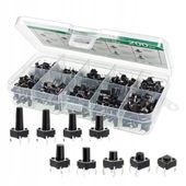 Zestaw XXL Przycisków TACT 200 Sztuk - Tact Switch Micro-Switch Różne Typy