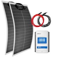 ZESTAW FOTOWOLTAICZNY 2X150W SOLARNY ELASTYCZNY MPPT DO KAMPERA ŁODZI