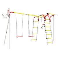 Plac zabaw AKROBATA ogród | Drabinka + siedziska + kosz | Stal