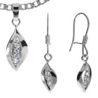 SREBRNY KOMPLET ŁEZKI SREBRO PRÓBY 925 KROPLE