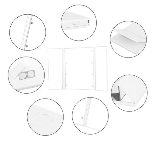 Lusterko kosmetyczne składane potrójne białe z LED na Arena.pl