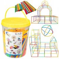 Słomki Konstrukcyjne, Klocki, Patyczki ok. 1000 Sztuk Wiaderko