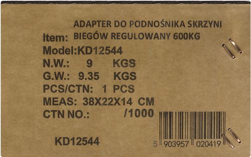 ADAPTER DO SKRZYNI BIEGÓW 600KG KD12544 na Arena.pl