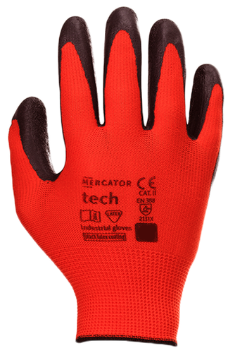 rękawice robocze mercator tech red+black latex - xl - 120 par na Arena.pl
