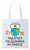 Dla Pielęgniarki Prezent Torba Eco Biała Shopper Z Nadrukiem Ze Zdjęciem