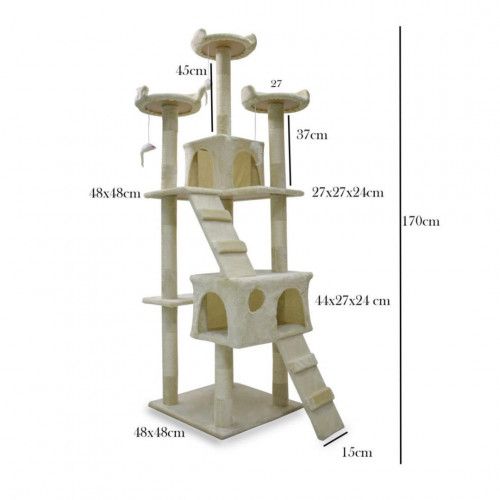 DRAPAK DLA KOTA 170 CM Z DOMKIEM I PLATFORMAMI 7 POZIOMÓW na Arena.pl