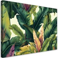 Obraz na płótnie,  Kolorowe liście tropikalne 100x70