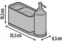 Dozownik KUCHENNY płynu do naczyń miejsce na gąbkę zmywak Stał szczotkowana