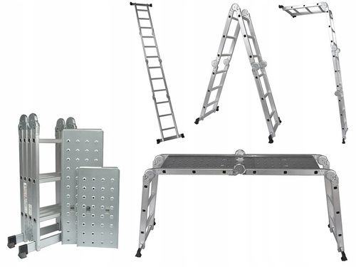 DRABINA ALUMINIOWA PRZEGUBOWA 5W1 4X3 3,5M PODEST na Arena.pl