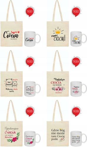 ZESTAW EKO TORBA + KUBEK NAJLEPSZA CIOCIA prezent na Arena.pl