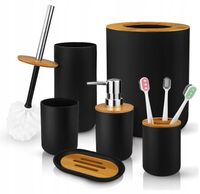 Zestaw łazienkowy akcesoriów łazienkowych 6 elementów kosz szczotka do WC