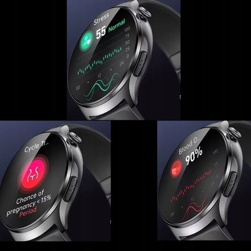 Smartwatch z Pomiarem Glukozy, EKG, HRV, Temperatura, 2 Paski w Zestawie na Arena.pl