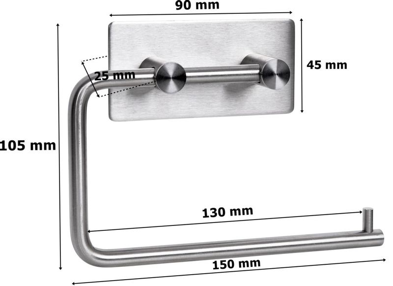 Uchwyt na papier toaletowy srebrny Bozan zdjęcie 3