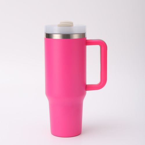 KUBEK TERMICZNY ZE SŁOMKĄ 1200ML RÓŻOWY TERMOS Z UCHWYTEM na Arena.pl