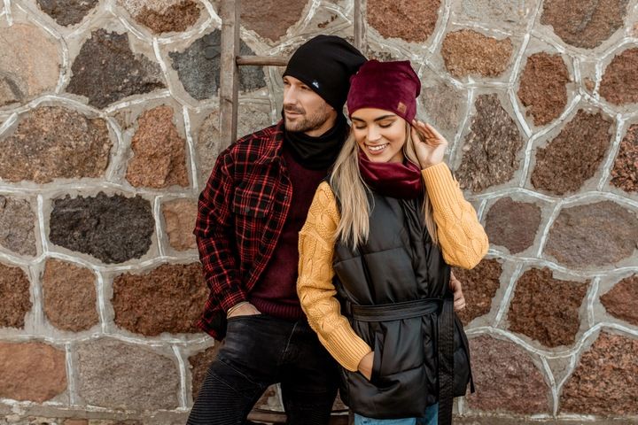 Czapka zimowa męska na polarze + komin Czarny zdjęcie 5