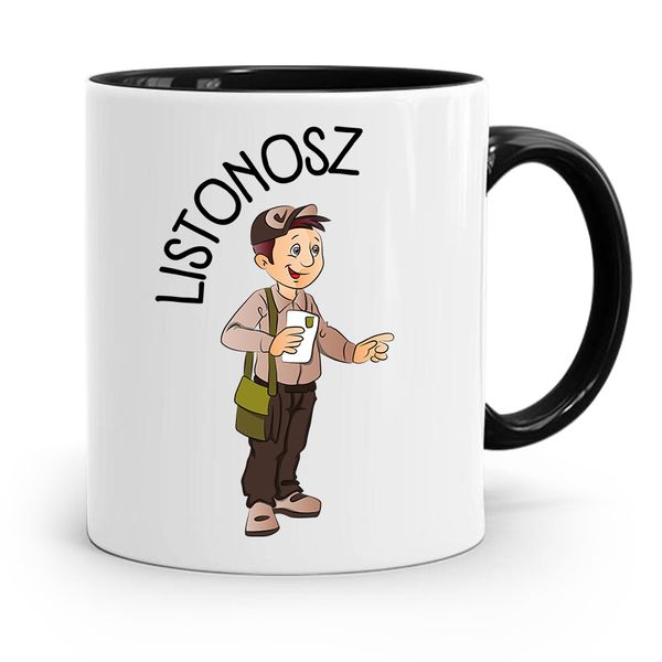 Kubek Czarny Dla Listonosza Listonosz Prezent Z Nadrukiem Ze Zdjęciem zdjęcie 1