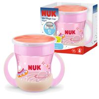 NUK Kubek niekapek Magic Cup z uchwytami 160ml 6m+ różowy świeci w ciemności