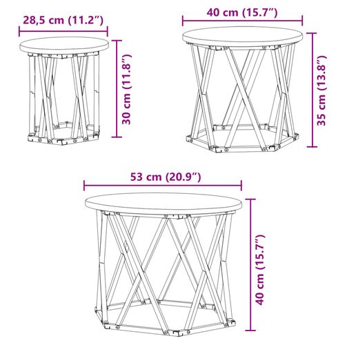 Zestaw Stolików Nesting 3 szt. z Dębiny Artisan na Arena.pl