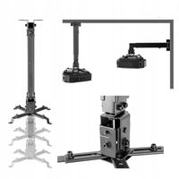 Wytrzymały UCHWYT ścienno-sufitowy DO PROJEKTORA wysięgnik 100 cm czarny