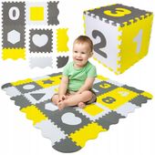 MATA EDUKACYJNA PUZZLE PIANKOWE CYFRY DUŻE 36 szt. 150x150 KOJEC 3w1 XXL