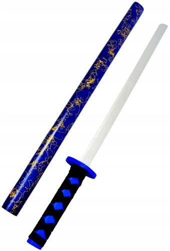 ZESTAW CZARNY I NIEBIESKI ZDOBIENIA Drewniany Miecz Rycerz 73 cm KATANA na Arena.pl