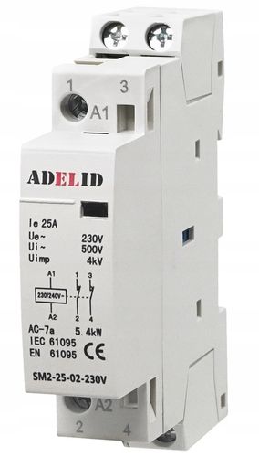 STYCZNIK MODUŁOWY 25-02 230V 20A 25A 1P 2NC 1-FAZ na Arena.pl