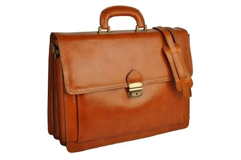 Aktówka męska skórzana - Barberini's - Brązowa zdjęcie 4