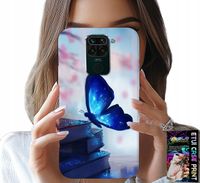 ETUI DO XIAOMI NOTE 9 - NIEBIESKI MOTYLEK, MOTYL, DAMSKIE WZORY
