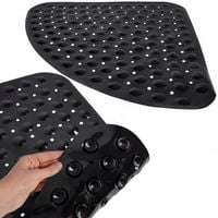 MATA ANTYPOŚLIZGOWA 54x54 NAROŻNA POD PRYSZNIC DO KABINY CZARNA BEZPIECZNA