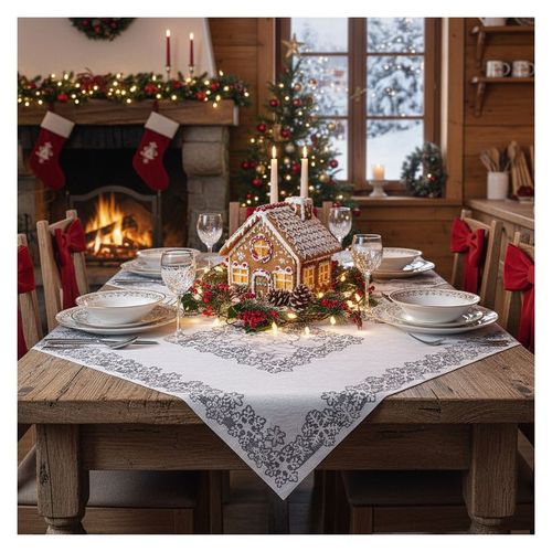 Serweta Biały Mikołaj 85x85 DomoweTekstylia | WN200M B85 | Boże Narodzenie na Arena.pl