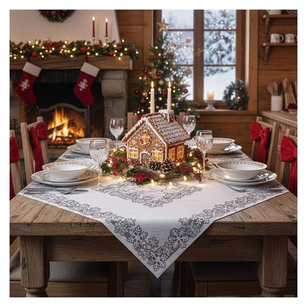 Serweta Biały Mikołaj 85x85 DomoweTekstylia | WN200M B85 | Boże Narodzenie zdjęcie 8