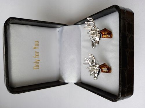 Srebrne spinki do mankietów Exciting Poroże Jeleń na Arena.pl