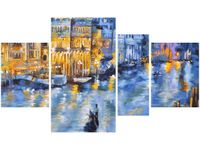 120CM 70 OBRAZ 4 ELEM WENECJA NOCĄ ŚCIENNY