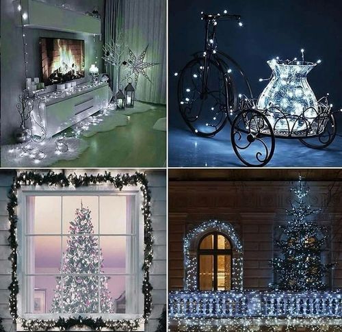 LAMPKI CHOINKOWE 200 LED FLASH ZEWNĘTRZNE WEWNĘTRZNE ŚWIĄTECZNE BIAŁY ZIMNY na Arena.pl