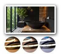 Lustro LED 120x80 cm zaokrąglone rogi | COB 608 diod/m | 3 barwy + WŁĄCZNIK