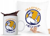 Zestaw Poduszka + Kubek Dla Mechanika Prezent Z Nadrukiem Ze Zdjęciem