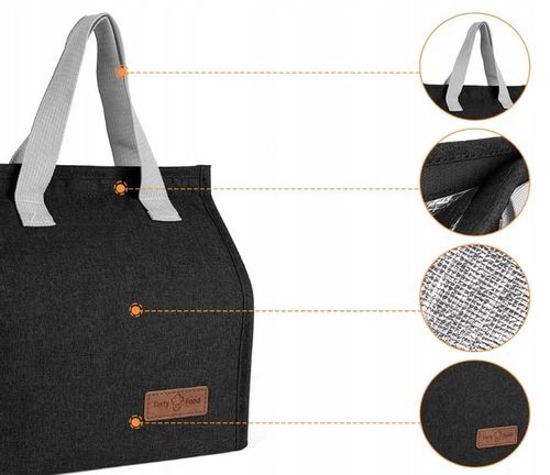 TORBA TERMICZNA NA JEDZENIE IZOLACYJNA ŚNIADANIOWA OBIAD PIKNIKOWA na Arena.pl