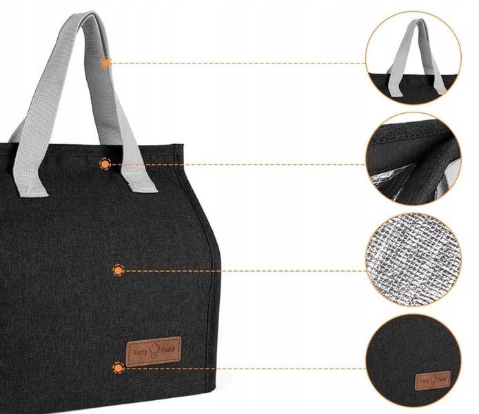 TORBA TERMICZNA NA JEDZENIE IZOLACYJNA ŚNIADANIOWA OBIAD PIKNIKOWA zdjęcie 2