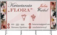 BANER REKLAMOWY 130x80 cm plandeka różne wzory KWIACIARNIA twoja nazwa