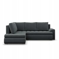 KANAPA NAROŻNIK FORESTA XL CIEMNY SZARY Rozkładana KRONOS VELVET