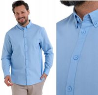 Koszula Męska Bawełniana z Długim Rękawem Typu Oxford NIEBIESKI MORAJ - XXL