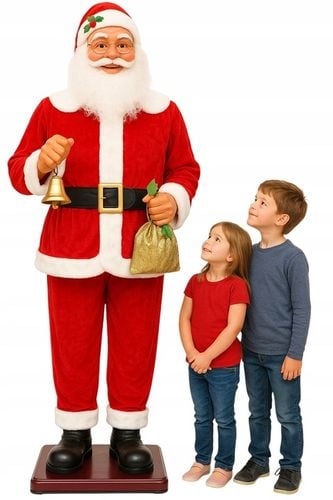 OGROMNY MIKOŁAJ 180cm FIGURA TAŃCZY ŚPIEW OZDOBA BOŻE NARODZENIE ŚWIĄTECZNA na Arena.pl