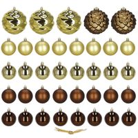 Bombki choinkowe 37 szt. zestaw dekoracji świątecznych, nietłukące złoto-brązowe