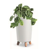 Donica wysoka tuba okrągła 19,5 cm biały mat