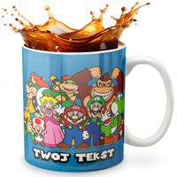 KUBEK 330ml GRAFIKA PREZENT ŚWIĘTA WZÓR - GRA SUPER MARIO + IMIĘ