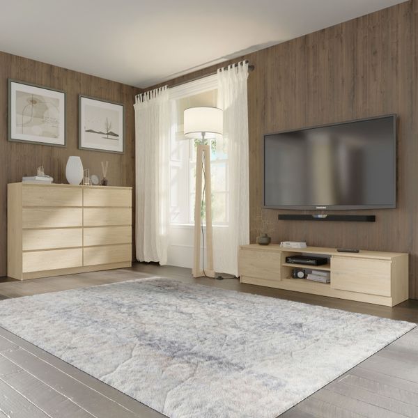 Komoda MAJA S8 140 cm dąb cremona 8 szuflad zdjęcie 7